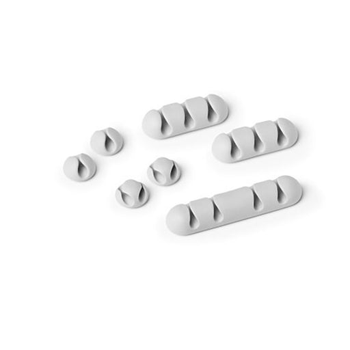 Durable Cavoline Self-adh Cable Clips Mixed, Grey PACK7