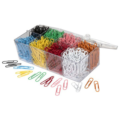 Marbig Paper Clips Assorted Colours B Vinyl Coated Box 800 Assorted