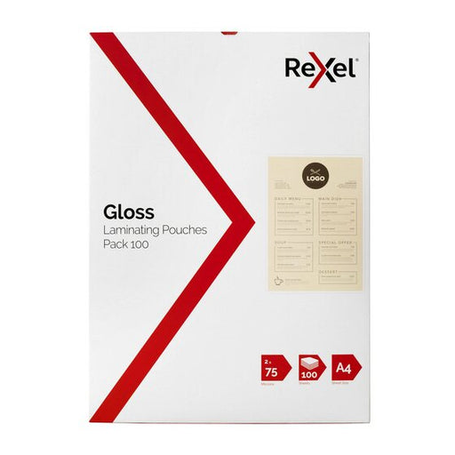 Rexel Laminating Pouch A4 75 Micron Pack 100