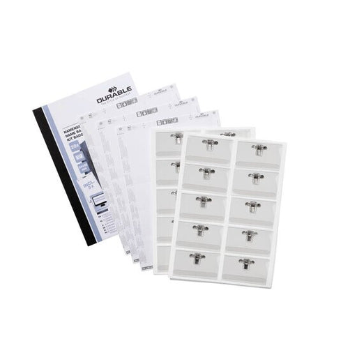 Durable Name Badge Combi Clip & Inserts Pack 20 54X90MM