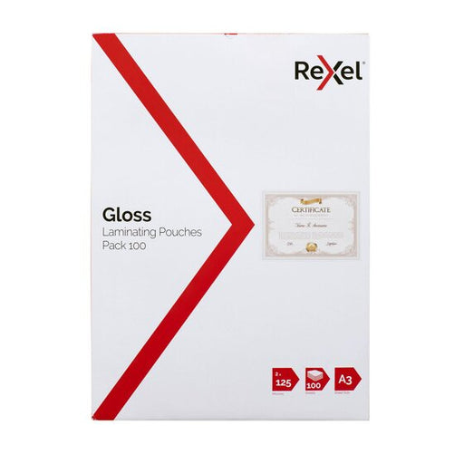 Rexel Laminating Pouch A3 125 Micron Pack 100