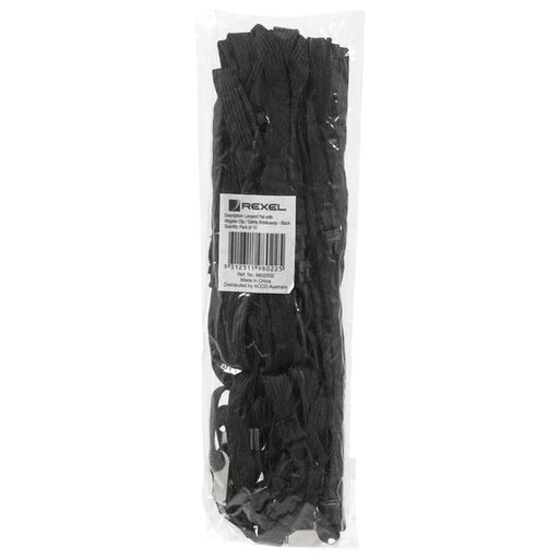 Rexel Id Flat Style Lanyards with Alligator CLIP/ 10PACK Black