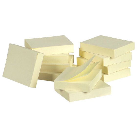 Marbig Notes Yellow 40X50MM Pack of 12 Pads