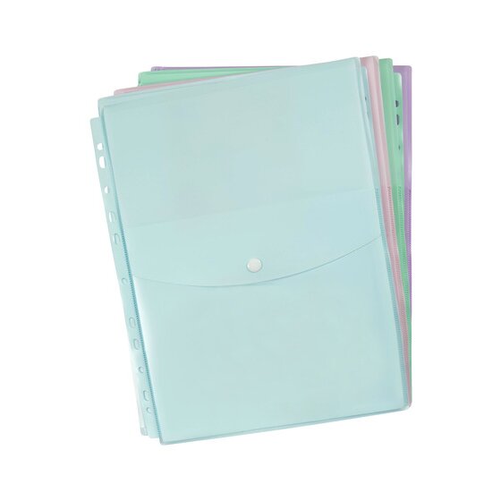 Marbig Binder Wallet A4 Top Open Pastel Assorted