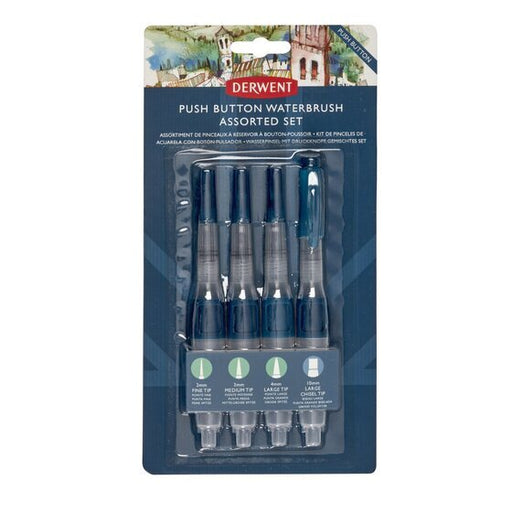 Derwent Waterbrush Push Button Assorted PK4