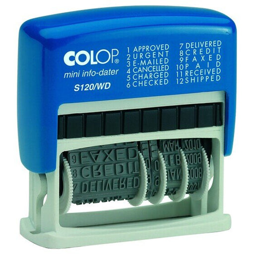 Colop S120/WB Word & Date Stamp RED/BLUE