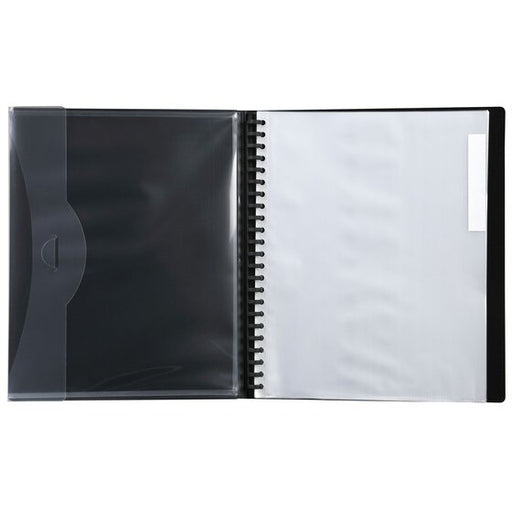 Marbig Professional Refillable Display Book 20 Pocket Black with Wallet