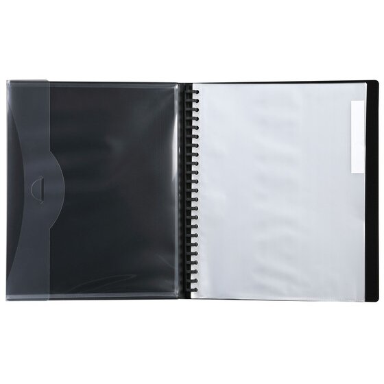Marbig Professional Refillable Display Book 20 Pocket Black with Wallet