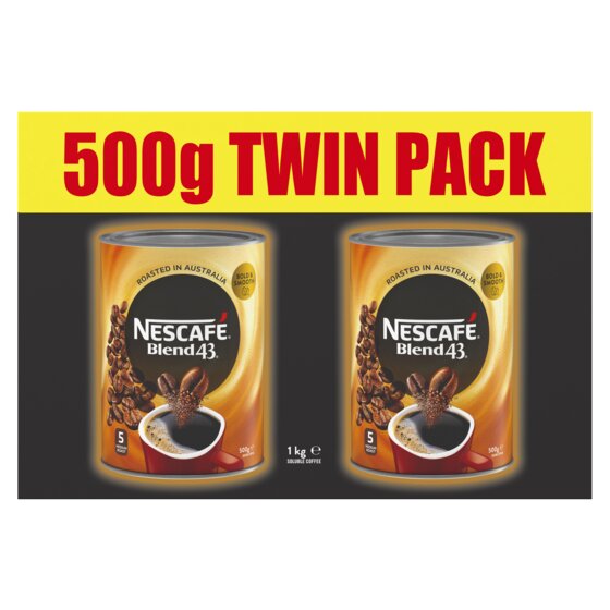 Nescafe Blend 43 Instant Coffee Twin Pack (2X500G Can)