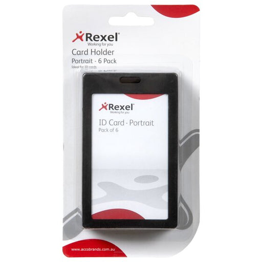 Rexel Id Coloured Plastic Card Holder P 6PACK Black