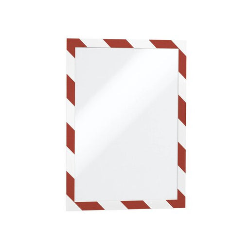 Durable Duraframe Security Self-adhesive A4 RED/WHT Pack 2
