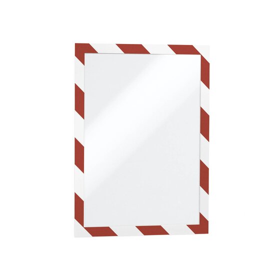Durable Duraframe Security Self-adhesive A4 RED/WHT Pack 2