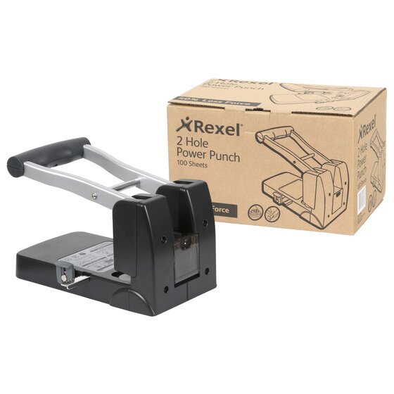 Rexel Punch 2H 100 Sheet Power BLK/SILV