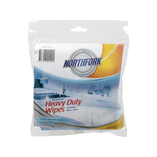 Northfork Heavy Duty Antibacterial Perforated Wipe PK10