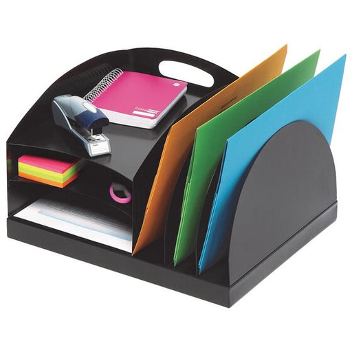 Marbig Organiser Desktop Metal 2 Way Black
