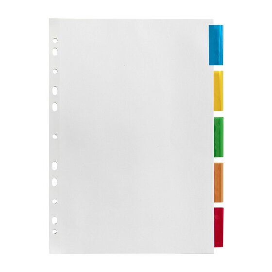 Marbig Indices & Dividers 5 Insert Tab Manilla A4 Colour