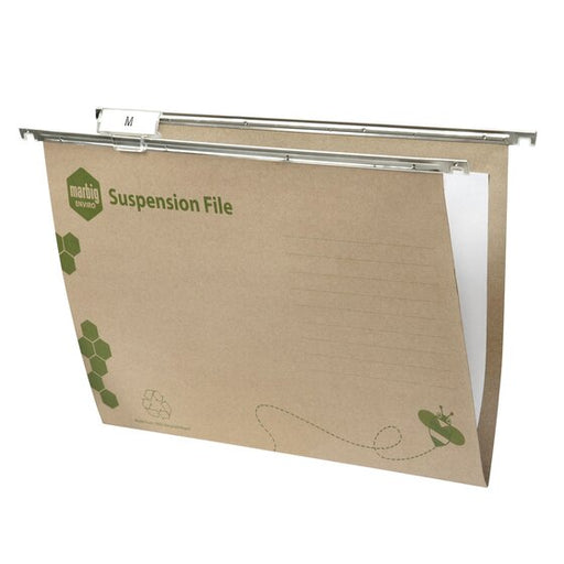 Marbig Enviro Suspension Files Complete Kraft W/NYLON Runners Box 50