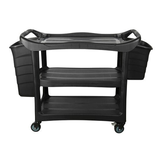 Cleanlink Utility Trolley with Buckets Black