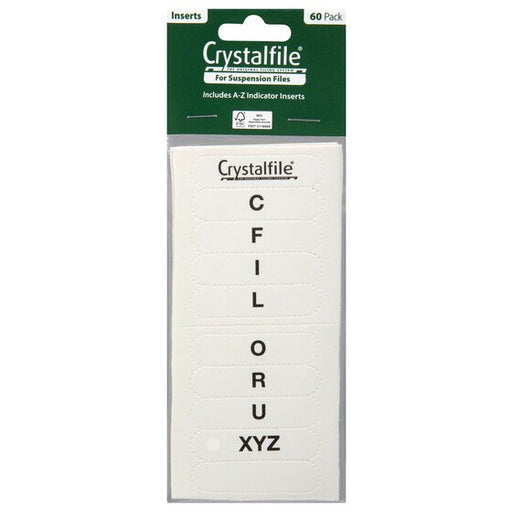 Crystalfile Inserts A-z White Pack 60