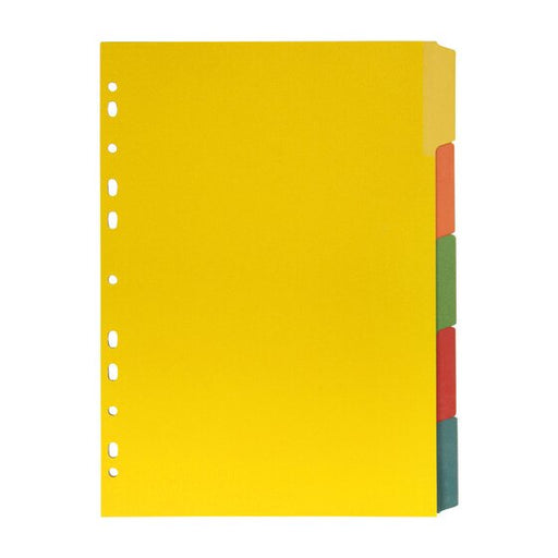 Marbig Indices & Dividers 5 Tab Manilla A4 Eraseable