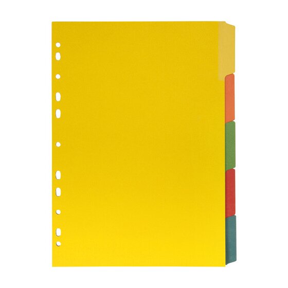 Marbig Indices & Dividers 5 Tab Manilla A4 Eraseable