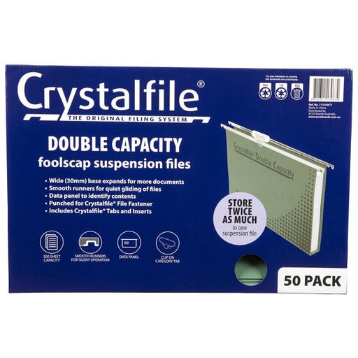 Crystalfile Complete Suspension Files Foolscap Double Cap 50 Pack