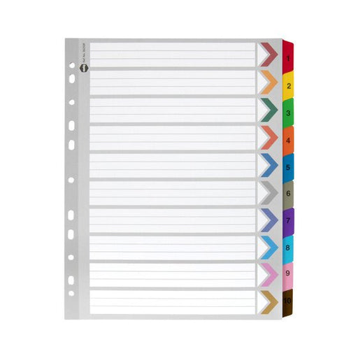Marbig Indices & Dividers 1-10 Tab Manilla A4 Extra Wide