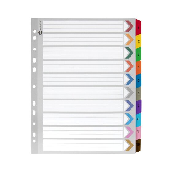 Marbig Indices & Dividers 1-10 Tab Manilla A4 Extra Wide