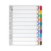 Marbig Indices & Dividers 1-10 Tab Manilla A4 Extra Wide
