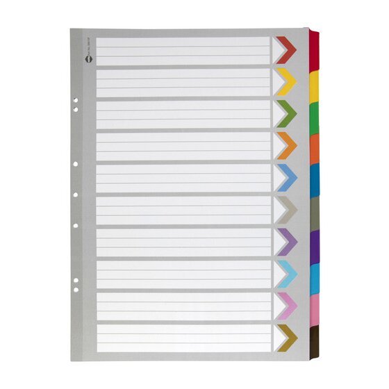 Marbig Indices & Dividers 10 Tab Reinforced A3 Portrait