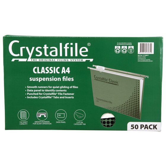 Crystalfile Complete Suspension Files A4 Classic Pack 50