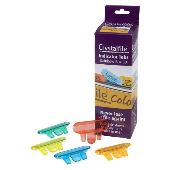 Crystalfile Rainbow Tabs Pack 50