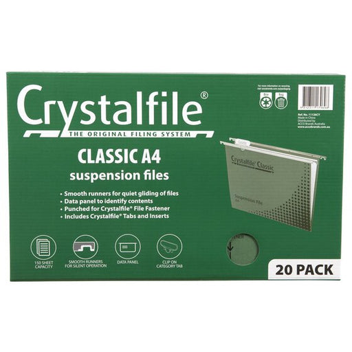 Crystalfile Complete Suspension Files A4 Classic Pack 20