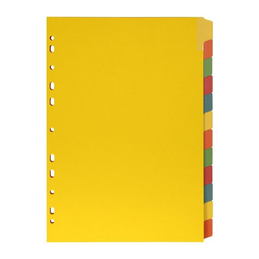 Marbig Indices & Dividers 12 Tab Manilla A4 Eraseable