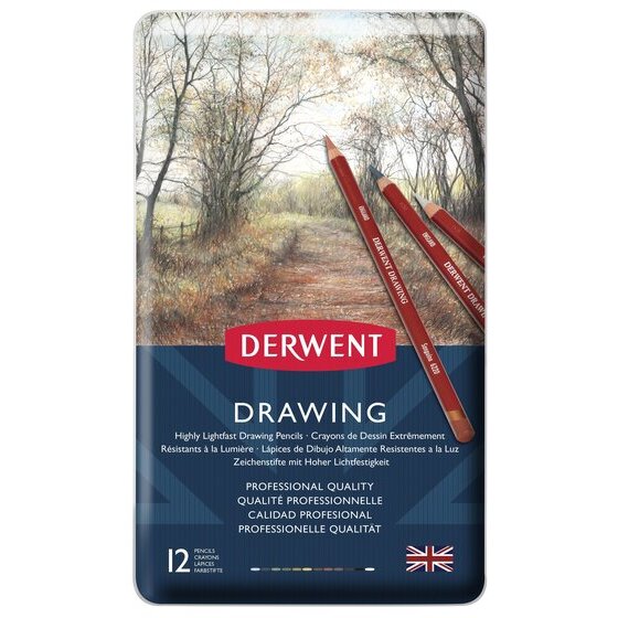 Derwent Drawing Pencil Tin 12
