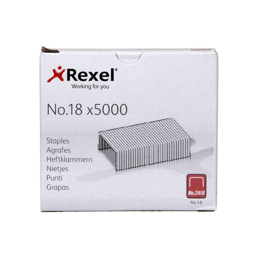 Rexel NO.18 Staples 24/8MM Box 5000