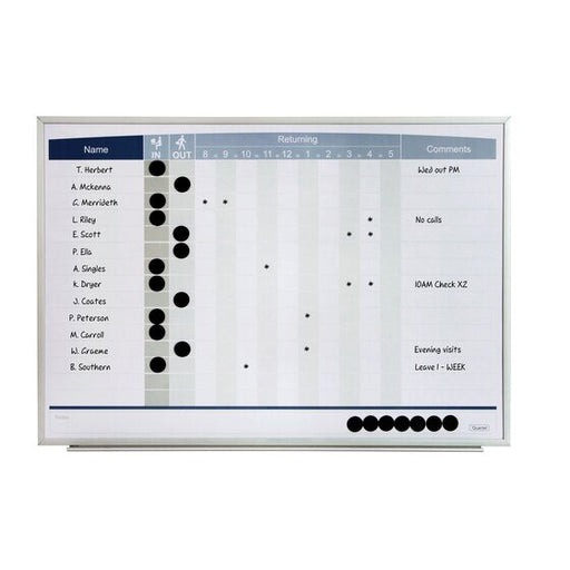 Quartet Planner Board Matrix IN/OUT 410X580MM