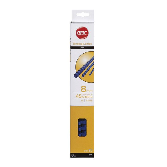 Gbc Binding Comb 8MM Blue Pack 25