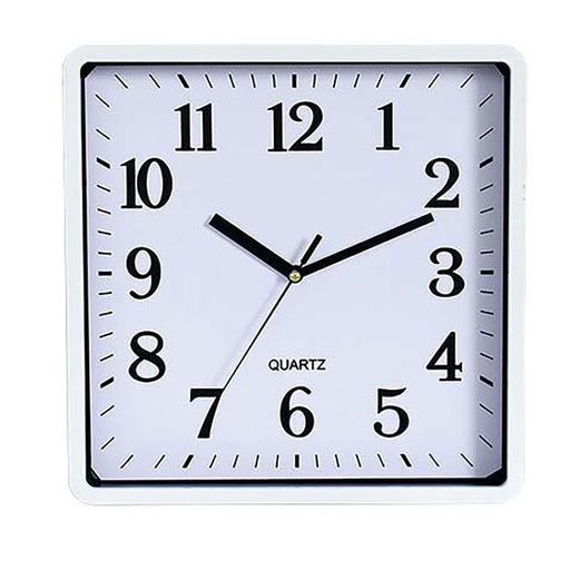 Carven Clock 250MM Square White Frame
