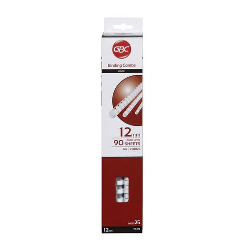 Gbc Binding Comb 12MM White Pack 25