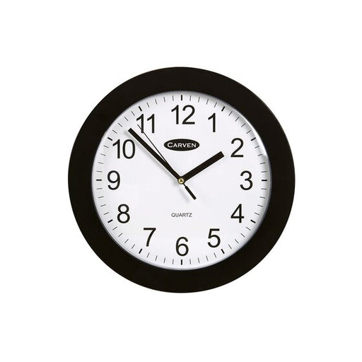 Carven Clock 250MM Black Frame