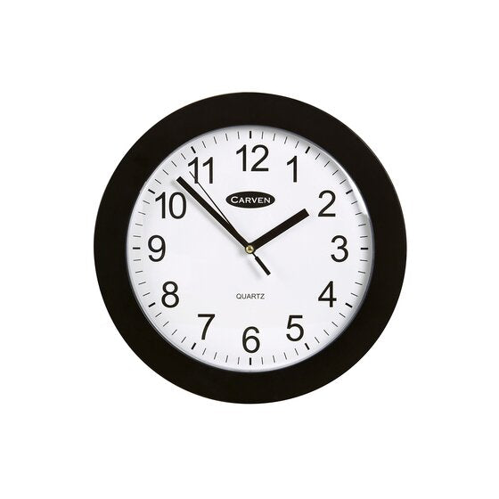 Carven Clock 250MM Black Frame