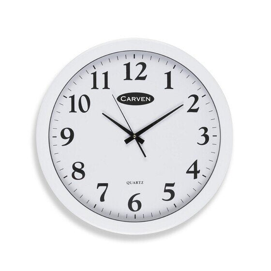 Carven Clock 450MM White Frame