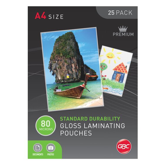 Gbc Laminating Pouch A4 80 Micron Pack 25