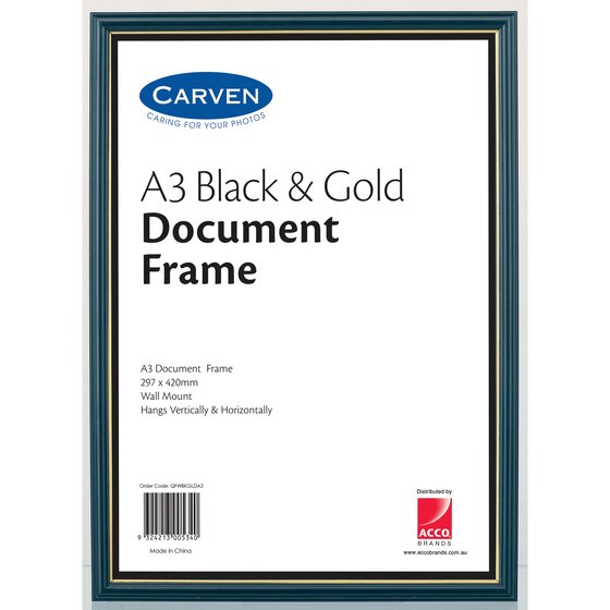 Carven Document Frame BLACK/GOLD A3