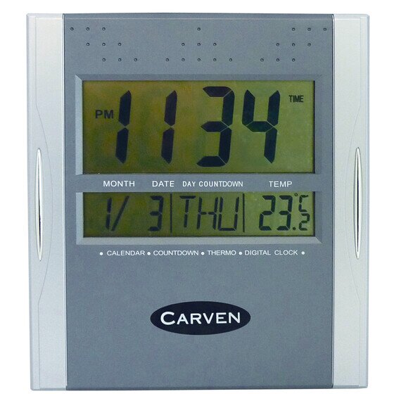 Carven Digital Clock Silver