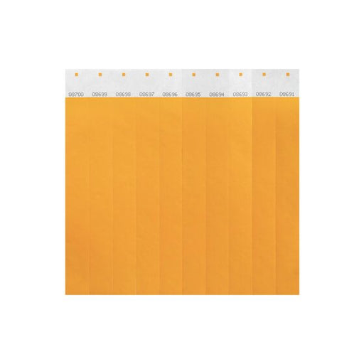 Rexel Id Serial Number Wrist Bands Fluoro Orange 100PACK