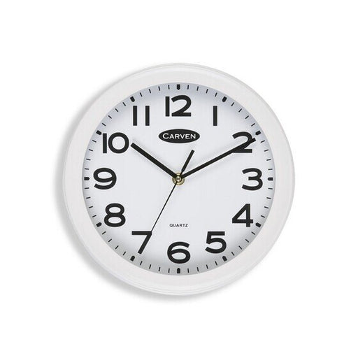 Carven Clock 250MM White Frame