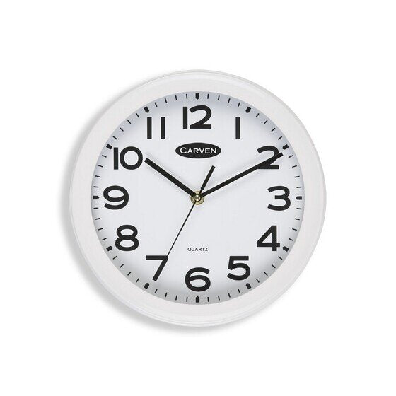 Carven Clock 250MM White Frame
