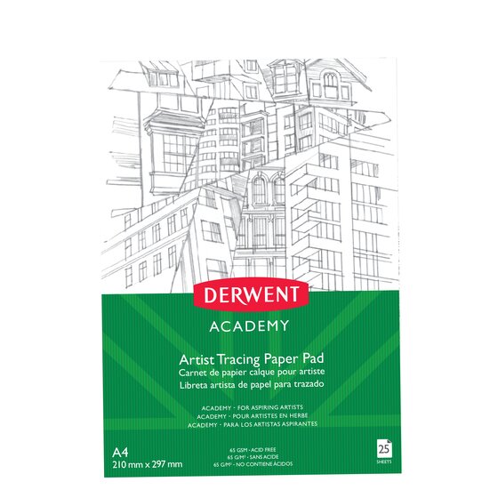 Derwent Academy Tracing Paper Pad A4 Portrait 25 Sheet